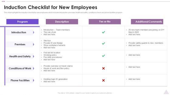New Staff Orientation Session Induction Checklist For New Employees Template PDF New Staff Orientation Session Induction Checklist For New Employees Template PDF