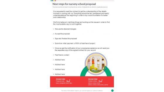 Next_Steps_For_Nursery_School_Proposal_One_Pager_Sample_Example_Document_Slide_1.jpg