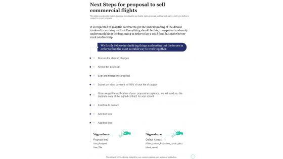 Next_Steps_For_Proposal_To_Sell_Commercial_Flights_One_Pager_Sample_Example_Document_Slide_1.jpg