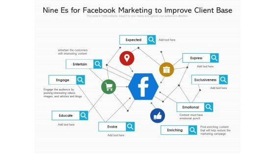 Nine_Es_For_Facebook_Marketing_To_Improve_Client_Base_Ppt_PowerPoint_Presentation_File_Diagrams_PDF_Slide_1.jpg