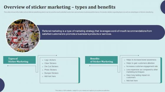 Offline_Marketing_Techniques_To_Elevate_Brand_Visibility_Overview_Of_Sticker_Marketing_Brochure_PDF_Slide_1.jpg