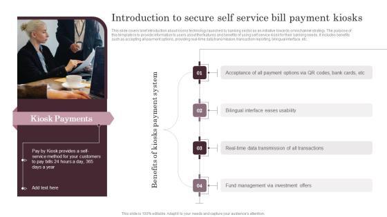 Omnichannel Services Solution In Financial Sector Introduction To Secure Self Service Bill Payment Kiosks Mockup PDF Omnichannel Services Solution In Financial Sector Introduction To Secure Self Service Bill Payment Kiosks Mockup PDF
