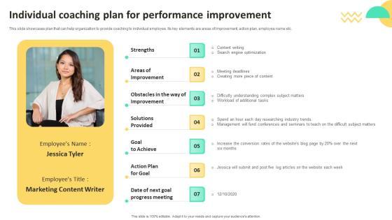 On Job Staff Training Program For Skills Advancement Individual Coaching Plan For Performance Brochure PDF On Job Staff Training Program For Skills Advancement Individual Coaching Plan For Performance Brochure PDF