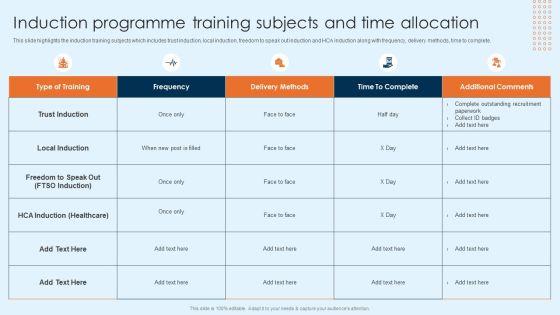 Onboarding Brochure For New Employees Induction Programme Training Subjects And Time Allocation Ideas PDF Onboarding Brochure For New Employees Induction Programme Training Subjects And Time Allocation Ideas PDF