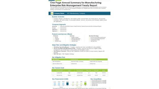 One_Page_Annual_Summary_For_Manufacturing_Enterprise_Risk_Management_Yearly_Report_One_Pager_Documents_Slide_1.jpg