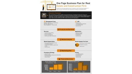 One_Page_Business_Plan_For_Real_Estate_And_Construction_Firm_PDF_Document_PPT_Template_Slide_1.jpg