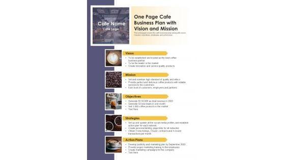 One_Page_Cafe_Business_Plan_With_Vision_And_Mission_PDF_Document_PPT_Template_Slide_1.jpg
