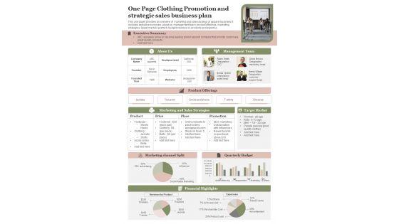 One_Page_Clothing_Promotion_And_Strategic_Sales_Business_Plan_PDF_Document_PPT_Template_Slide_1.jpg