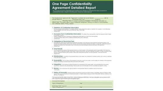 One_Page_Confidentiality_Agreement_Detailed_Report_PDF_Document_PPT_Template_Slide_1.jpg