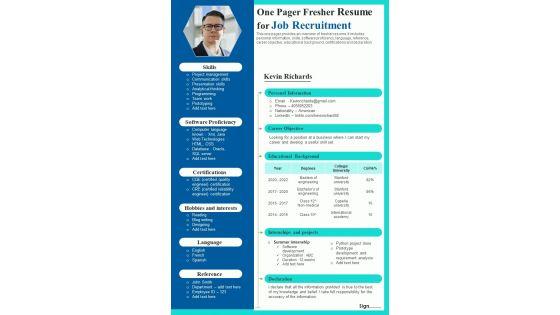 One_Page_Entry_Level_CV_For_Employment_Application_PDF_Document_PPT_Template_Slide_1.jpg
