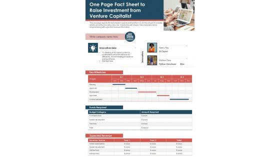 One_Page_Fact_Sheet_To_Raise_Investment_From_Venture_Capitalist_PDF_Document_PPT_Template_Slide_1.jpg