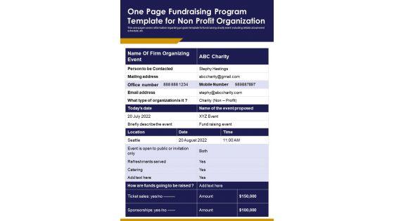 One_Page_Fundraising_Program_Template_For_Non_Profit_Organization_PDF_Document_PPT_Template_Slide_1.jpg