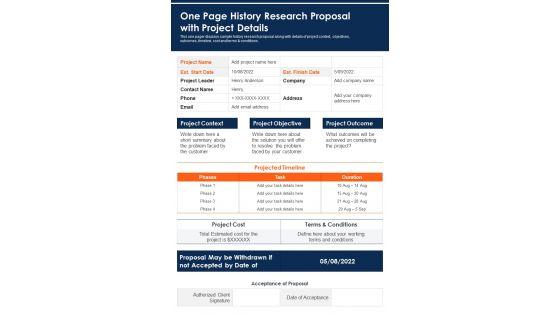 One_Page_History_Research_Proposal_With_Project_Details_PDF_Document_PPT_Template_Slide_1.jpg