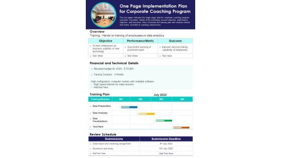 One_Page_Implementation_Plan_For_Corporate_Coaching_Program_PDF_Document_PPT_Template_Slide_1.jpg