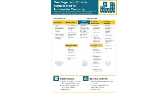 One_Page_Lean_Canvas_Business_Plan_For_Automobile_Company_PDF_Document_PPT_Template_Slide_1.jpg
