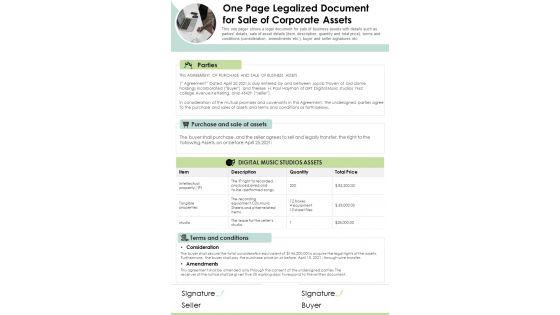 One_Page_Legalized_Document_For_Sale_Of_Corporate_Assets_PDF_Document_PPT_Template_Slide_1.jpg