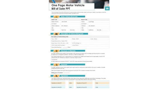 One_Page_Motor_Vehicle_Bill_Of_Sale_PPT_PDF_Document_PPT_Template_Slide_1.jpg