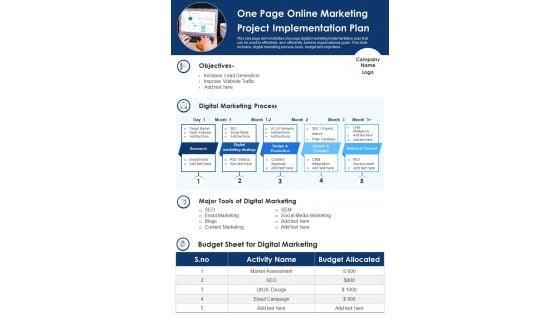 One_Page_Online_Marketing_Project_Implementation_Plan_PDF_Document_PPT_Template_Slide_1.jpg