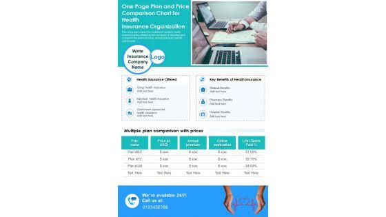 One_Page_Plan_And_Price_Comparison_Chart_For_Health_Insurance_Organization_PDF_Document_PPT_Template_Slide_1.jpg