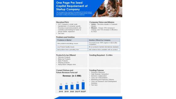 One_Page_Pre_Seed_Capital_Requirement_Of_Startup_Company_PDF_Document_PPT_Template_Slide_1.jpg