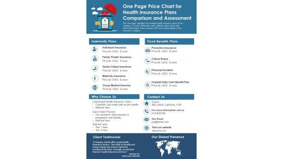 One_Page_Price_Chart_For_Health_Insurance_Plans_Comparison_And_Assessment_PDF_Document_PPT_Template_Slide_1.jpg