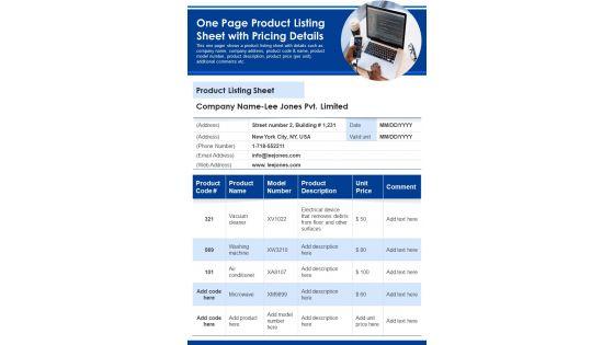 One_Page_Product_Listing_Sheet_With_Pricing_Details_PDF_Document_PPT_Template_Slide_1.jpg