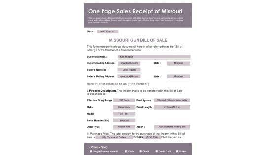 One_Page_Sales_Receipt_Of_Missouri_PDF_Document_PPT_Template_Slide_1.jpg