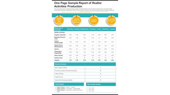 One_Page_Sample_Report_Of_Realtor_Activities_Production_PDF_Document_PPT_Template_Slide_1.jpg