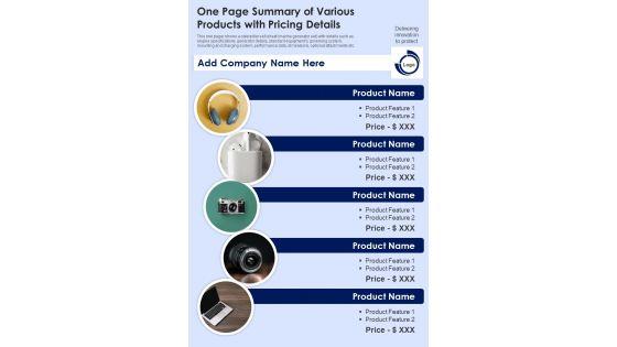 One_Page_Summary_Of_Various_Products_With_Pricing_Details_PDF_Document_PPT_Template_Slide_1.jpg