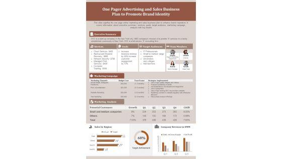 One_Pager_Advertising_And_Sales_Business_Plan_To_Promote_Brand_Identity_PDF_Document_PPT_Template_Slide_1.jpg