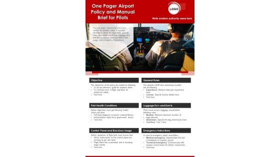 One_Pager_Airport_Policy_And_Manual_Brief_For_Pilots_PDF_Document_PPT_Template_Slide_1.jpg