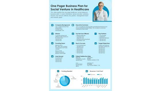 One_Pager_Business_Plan_For_Social_Venture_In_Healthcare_PDF_Document_PPT_Template_Slide_1.jpg