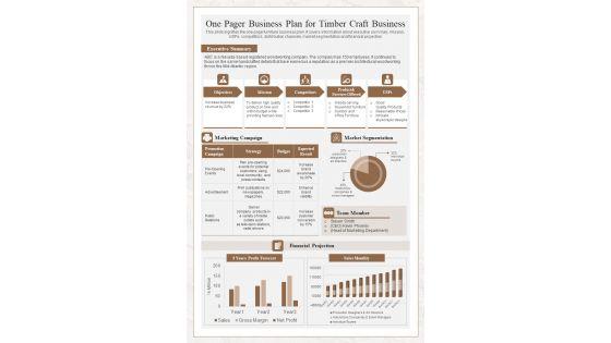 One_Pager_Business_Plan_For_Timber_Craft_Business_PDF_Document_PPT_Template_Slide_1.jpg
