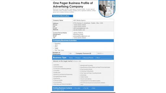 One_Pager_Business_Profile_Of_Advertising_Company_PDF_Document_PPT_Template_Slide_1.jpg