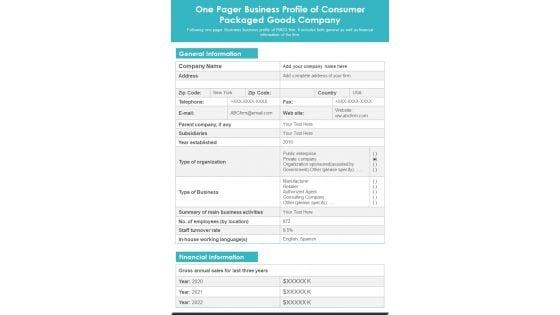 One_Pager_Business_Profile_Of_Consumer_Packaged_Goods_Company_PDF_Document_PPT_Template_Slide_1.jpg