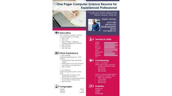 One_Pager_Computer_Science_Resume_For_Experienced_Professional_PDF_Document_PPT_Template_Slide_1.jpg