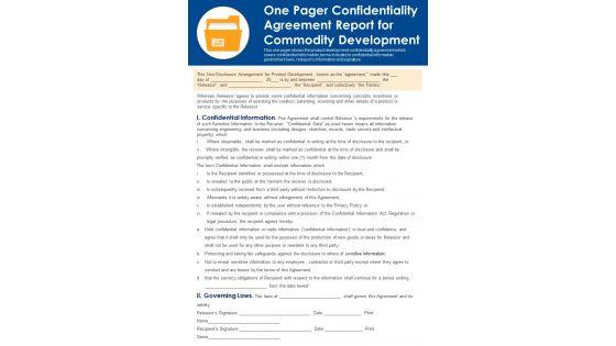 One_Pager_Confidentiality_Agreement_Report_For_Commodity_Development_PDF_Document_PPT_Template_Slide_1.jpg