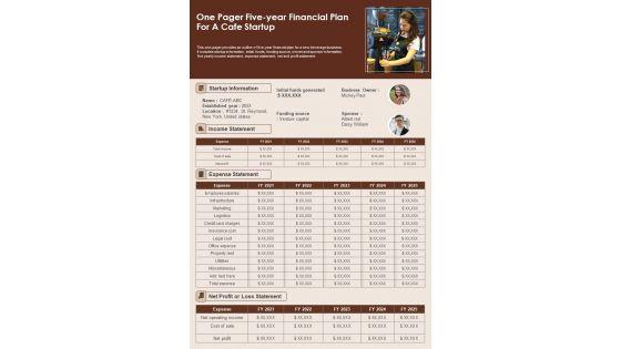 One_Pager_Five_Year_Financial_Plan_For_A_Cafe_Startup_PDF_Document_PPT_Template_Slide_1.jpg