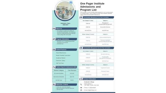 One_Pager_Institute_Admissions_And_Program_List_PDF_Document_PPT_Template_Slide_1.jpg