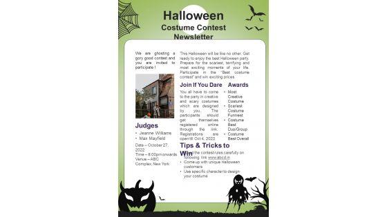 One_Pager_Newsletter_For_Best_Halloween_Attire_Competition_PDF_Document_PPT_Template_Slide_1.jpg