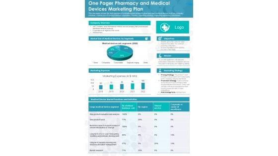 One_Pager_Pharmacy_And_Medical_Devices_Marketing_Plan_PDF_Document_PPT_Template_Slide_1.jpg