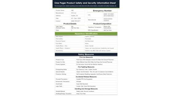 One_Pager_Product_Safety_And_Security_Information_Sheet_PDF_Document_PPT_Template_Slide_1.jpg