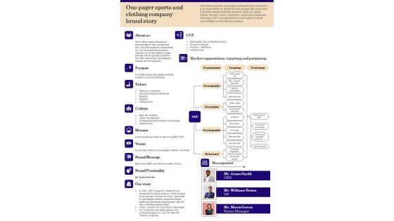 One_Pager_Sports_And_Clothing_Company_Brand_Story_PDF_Document_PPT_Template_Slide_1.jpg