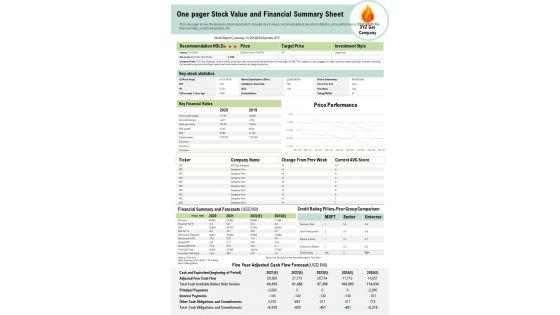 One_Pager_Stock_Value_And_Financial_Summary_Sheet_PDF_Document_PPT_Template_Slide_1.jpg