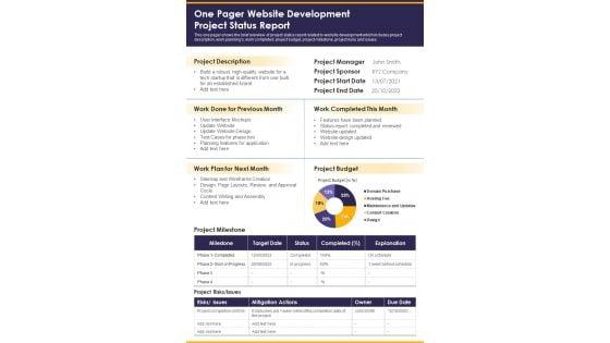 One_Pager_Website_Development_Project_Status_Report_PDF_Document_PPT_Template_Slide_1.jpg