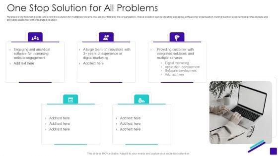 One_Stop_Solution_For_All_Problems_Online_Branding_Agency_Investor_Funding_Elevator_Pitch_Deck_Elements_PDF_Slide_1.jpg