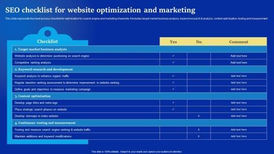 Online_Advertising_Campaign_For_Brand_Recognition_SEO_Checklist_For_Website_Optimization_And_Marketing_Summary_PDF_Slide_1.jpg