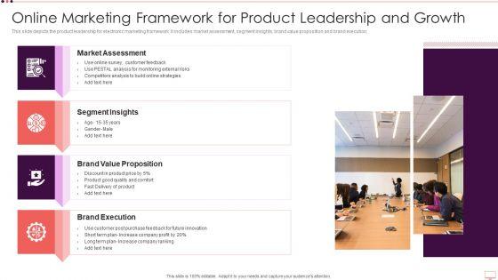 Online Marketing Framework For Product Leadership And Growth Infographics PDF Online Marketing Framework For Product Leadership And Growth Infographics PDF
