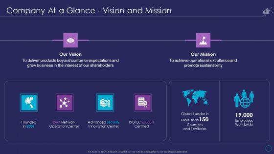 Organizational_Marketing_Playbook_Company_At_A_Glance_Vision_And_Mission_Demonstration_PDF_Slide_1.jpg