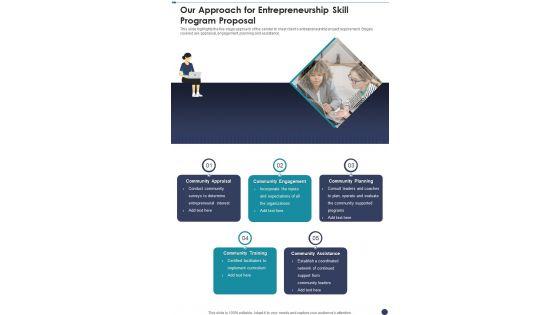 Our_Approach_For_Entrepreneurship_Skill_Program_Proposal_One_Pager_Sample_Example_Document_Slide_1.jpg